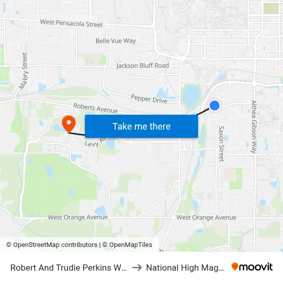 Robert And Trudie Perkins Way at Disston St Wb to National High Magnetic Field Lab map