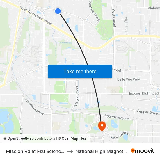 Mission Rd at Fsu Science Facility Eb to National High Magnetic Field Lab map