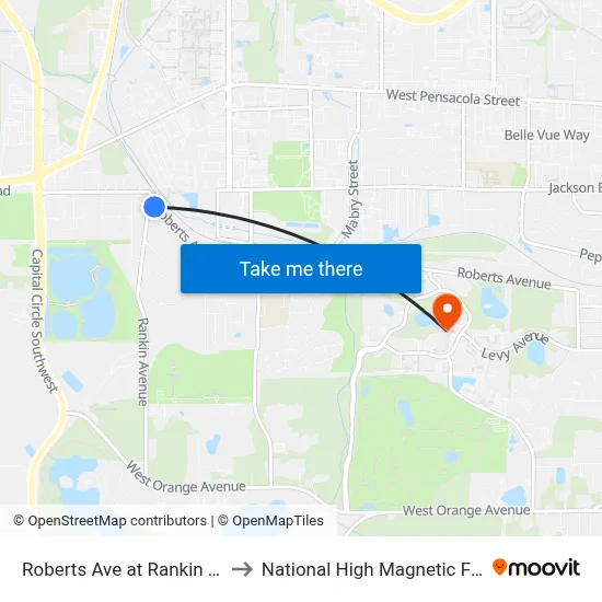 Roberts Ave at Rankin Ave Wb to National High Magnetic Field Lab map