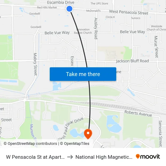 W Pensacola St at Apartments Eb to National High Magnetic Field Lab map