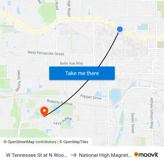 W Tennessee St at N Woodward Ave Eb to National High Magnetic Field Lab map