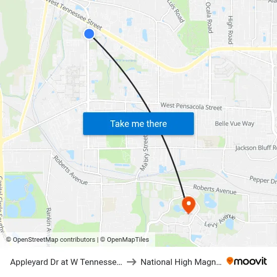 Appleyard Dr at W Tennessee St Nb Near Side to National High Magnetic Field Lab map