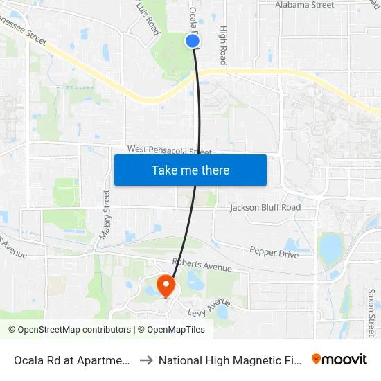 Ocala Rd at Apartments Sb to National High Magnetic Field Lab map