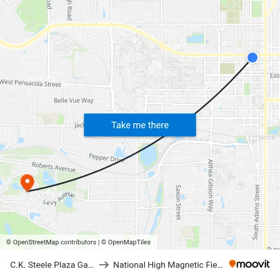 C.K. Steele Plaza Gate 10 to National High Magnetic Field Lab map
