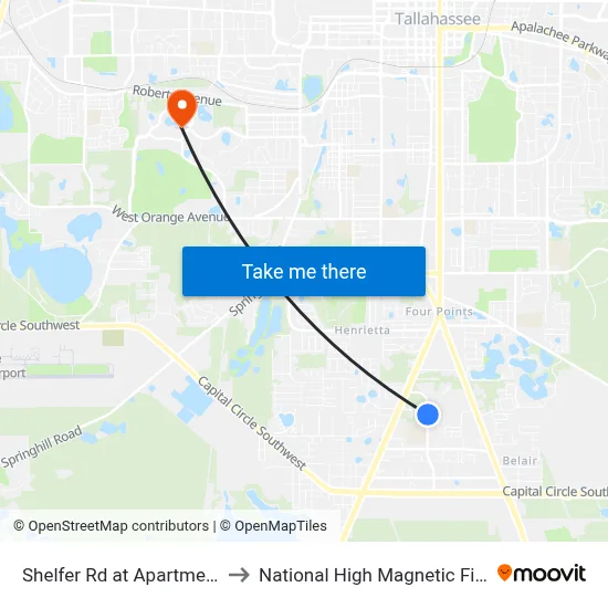 Shelfer Rd at Apartments Nb to National High Magnetic Field Lab map