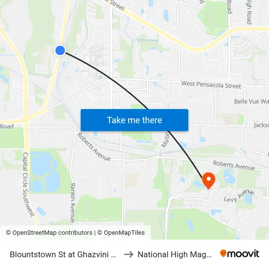 Blountstown St at Ghazvini Learning Center Nb to National High Magnetic Field Lab map