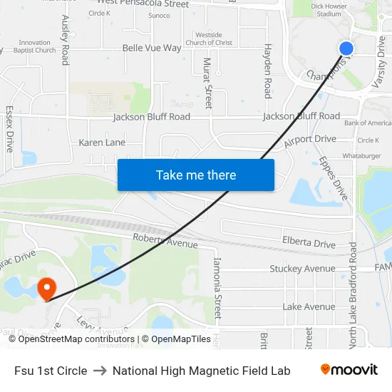 Fsu 1st Circle to National High Magnetic Field Lab map