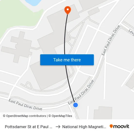 Pottsdamer St at E Paul Dirac Dr Nb to National High Magnetic Field Lab map