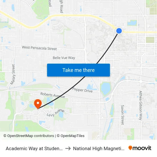 Academic Way at Student Union Wb to National High Magnetic Field Lab map
