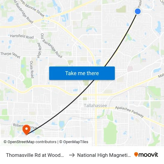 Thomasville Rd at Woodgate Way Nb to National High Magnetic Field Lab map