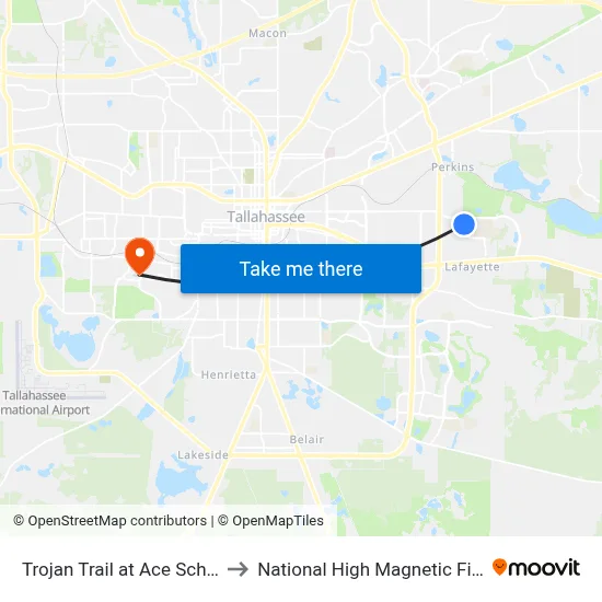 Trojan Trail at Ace School Nb to National High Magnetic Field Lab map