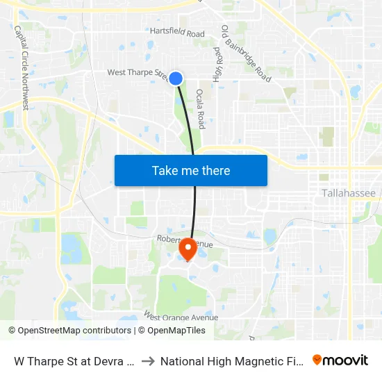 W Tharpe St at Devra Dr Wb to National High Magnetic Field Lab map