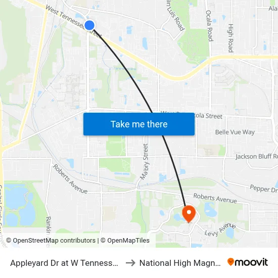 Appleyard Dr at W Tennessee St Nb Far Side to National High Magnetic Field Lab map