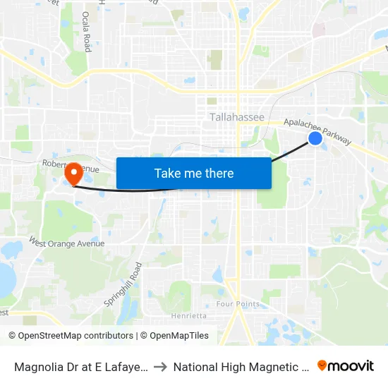 Magnolia Dr at E Lafayette St Sb to National High Magnetic Field Lab map