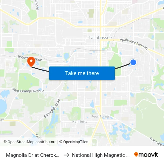 Magnolia Dr at Cherokee Dr Nb to National High Magnetic Field Lab map