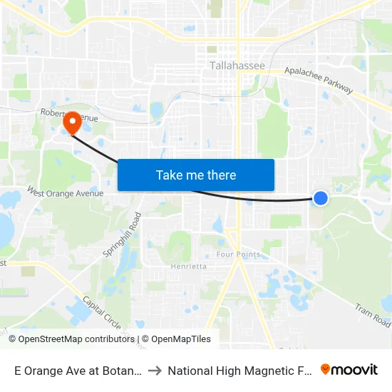 E Orange Ave at Botany Pl Eb to National High Magnetic Field Lab map