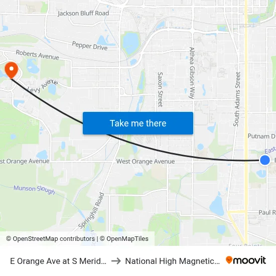 E Orange Ave at S Meridian St Wb to National High Magnetic Field Lab map
