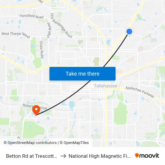 Betton Rd at Trescott Dr Eb to National High Magnetic Field Lab map