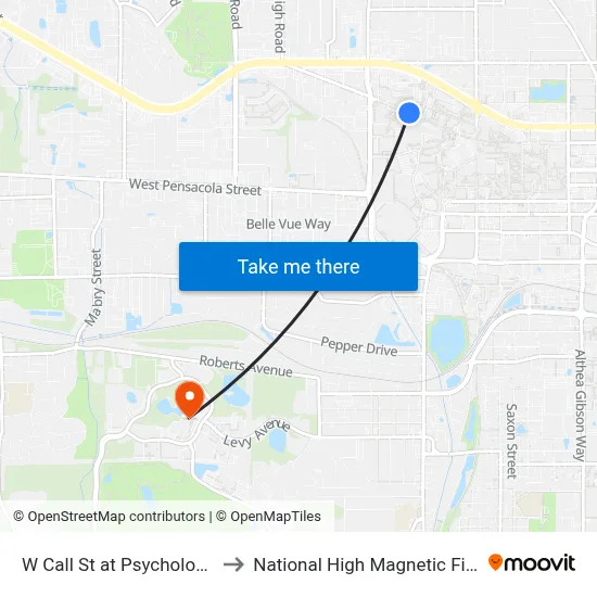W Call St at Psychology  Way to National High Magnetic Field Lab map