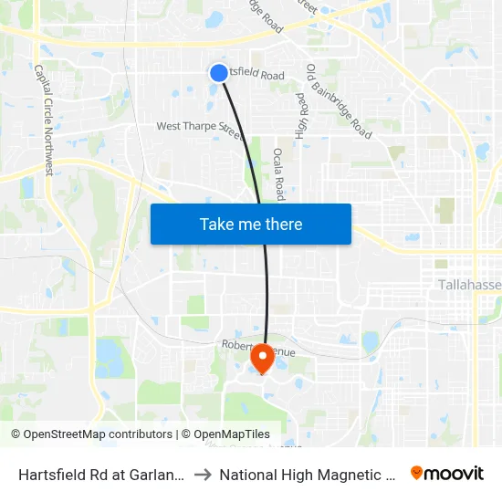 Hartsfield Rd at Garland Ct Wb to National High Magnetic Field Lab map