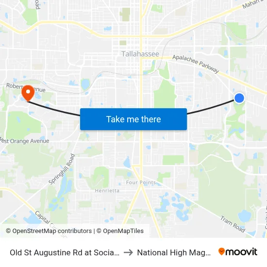 Old St Augustine Rd at Social Security Office Eb to National High Magnetic Field Lab map