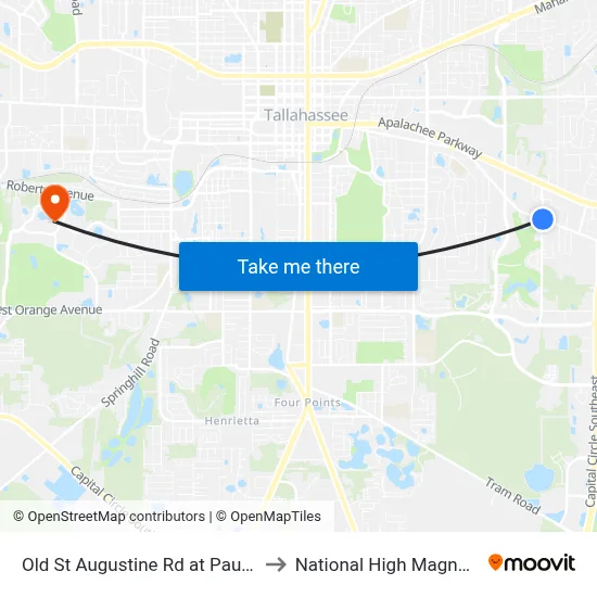Old St Augustine Rd at Paul Russell Rd Wb to National High Magnetic Field Lab map