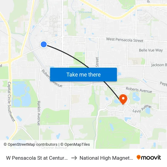 W Pensacola St at Century Park Dr Wb to National High Magnetic Field Lab map