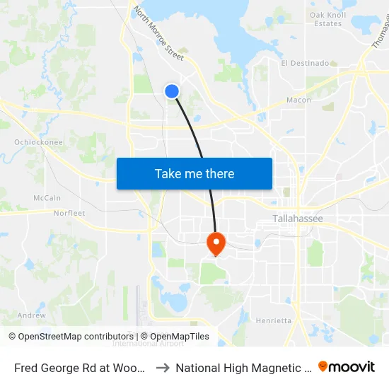Fred George Rd at Woodhill Dr Eb to National High Magnetic Field Lab map