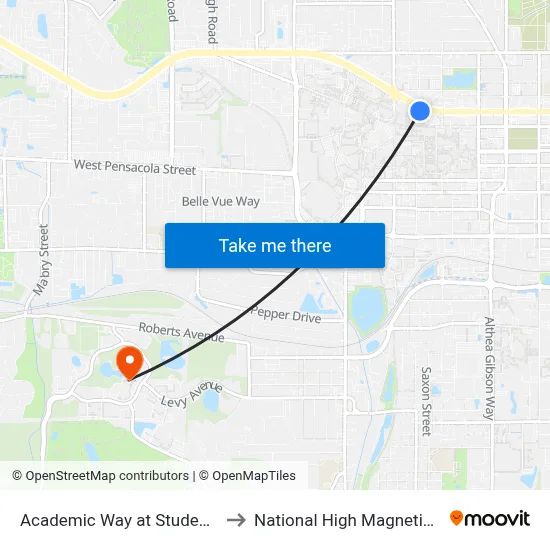 Academic Way at Student Union Eb to National High Magnetic Field Lab map