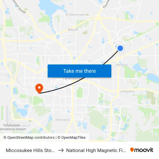 Miccosukee Hills Stop 3 Eb to National High Magnetic Field Lab map