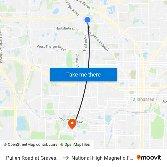 Pullen Road at Graves Rd Wb to National High Magnetic Field Lab map