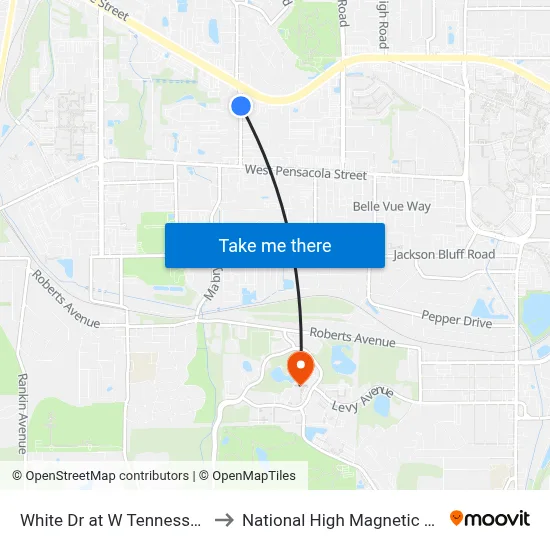 White Dr at W Tennessee St Nb to National High Magnetic Field Lab map