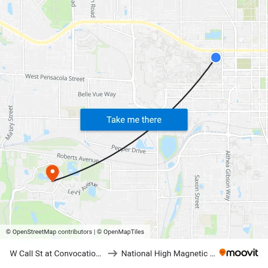 W Call St at Convocation Way Wb to National High Magnetic Field Lab map