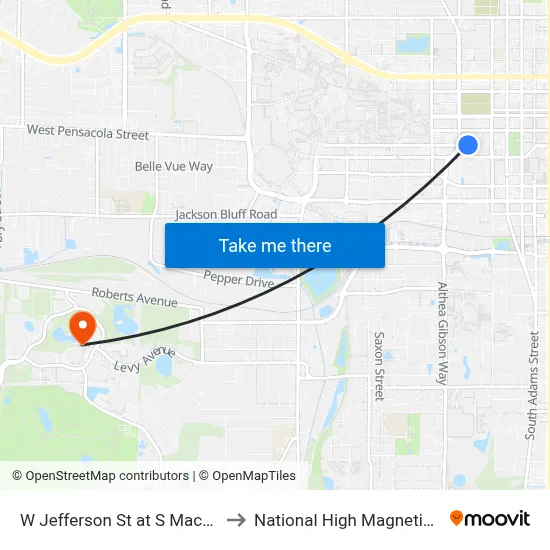 W Jefferson St at S Macomb St Wb to National High Magnetic Field Lab map