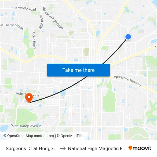Surgeons Dr at Hodges Dr Wb to National High Magnetic Field Lab map