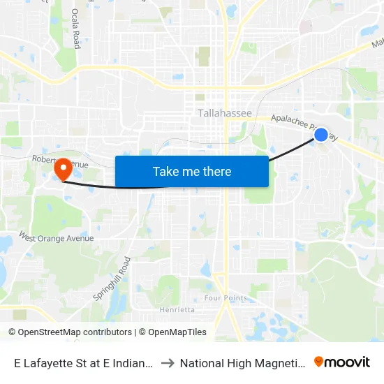 E Lafayette St at E Indianhead Dr Wb to National High Magnetic Field Lab map