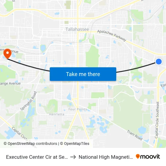 Executive Center Cir at Seagate Dr Nb to National High Magnetic Field Lab map