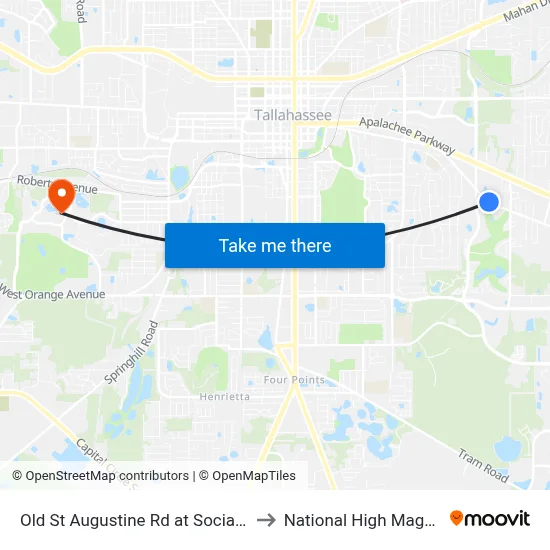 Old St Augustine Rd at Social Security Office Wb to National High Magnetic Field Lab map