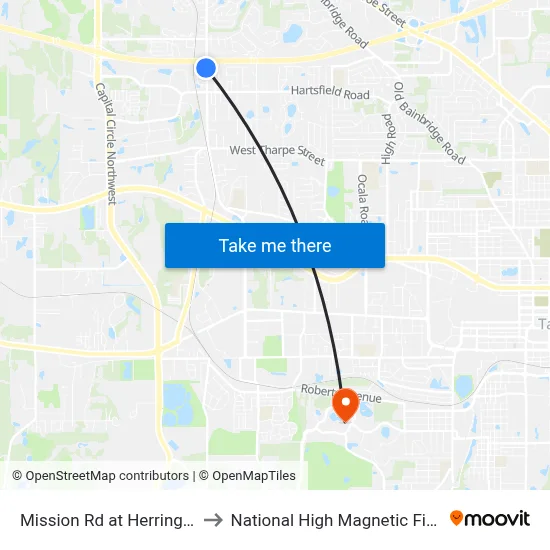Mission Rd at Herring Dr Sb to National High Magnetic Field Lab map