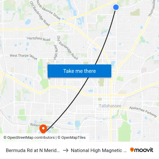 Bermuda Rd at N Meridian St Eb to National High Magnetic Field Lab map