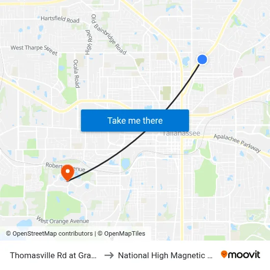 Thomasville Rd at Grape St Nb to National High Magnetic Field Lab map