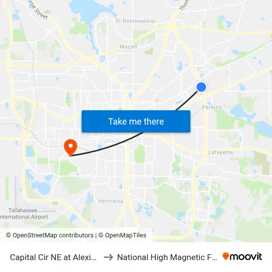 Capital Cir NE at Alexis Ln Nb to National High Magnetic Field Lab map