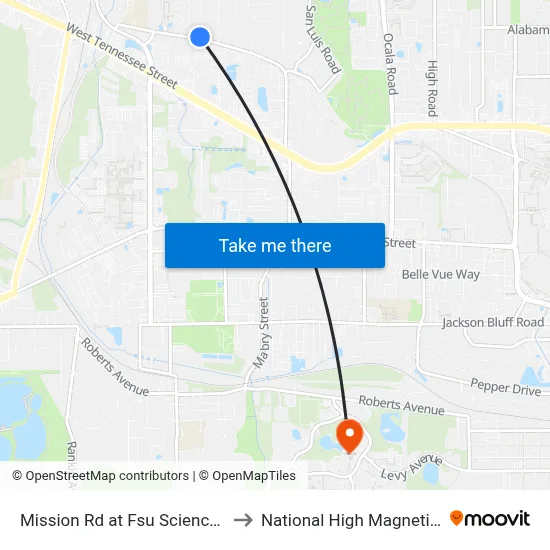 Mission Rd at Fsu Science Facility Wb to National High Magnetic Field Lab map