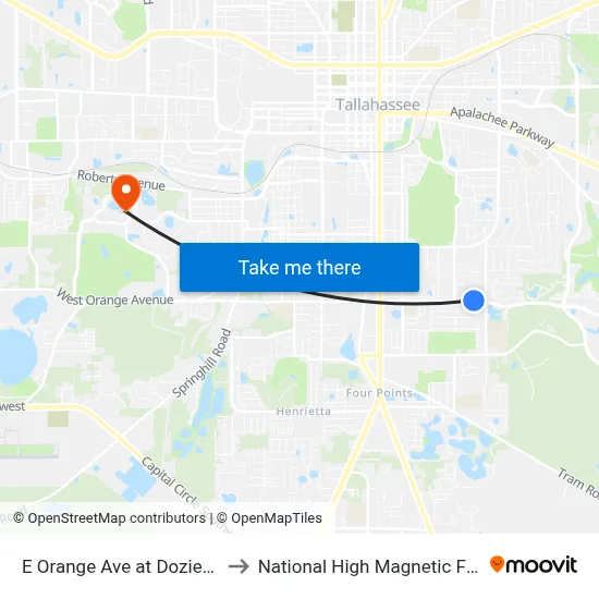 E Orange Ave at Dozier Dr Wb to National High Magnetic Field Lab map