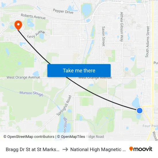 Bragg Dr St at St Marks Trail Wb to National High Magnetic Field Lab map