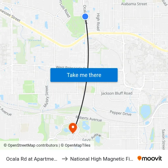 Ocala Rd at Apartments Nb to National High Magnetic Field Lab map