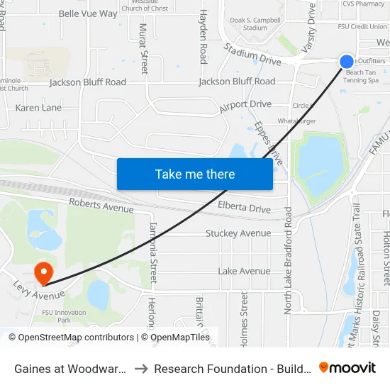 Gaines at Woodward Eb to Research Foundation - Building A map