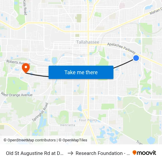 Old St Augustine Rd at Dacron Dr Eb to Research Foundation - Building A map