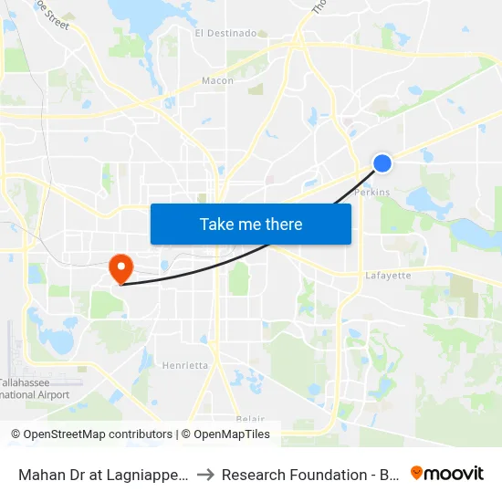 Mahan Dr at Lagniappe Way Eb to Research Foundation - Building A map
