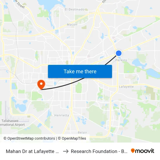 Mahan Dr at Lafayette Place Eb to Research Foundation - Building A map